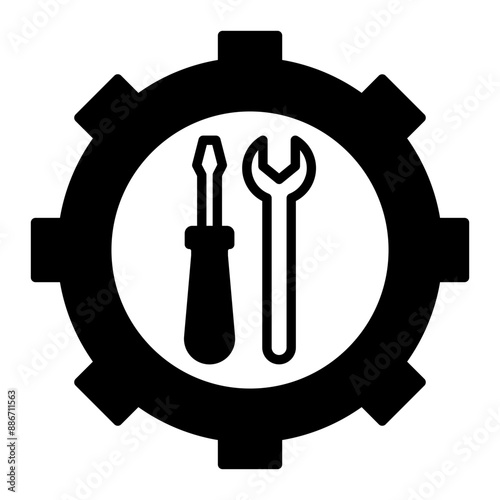 maintenance icon. black fill icon