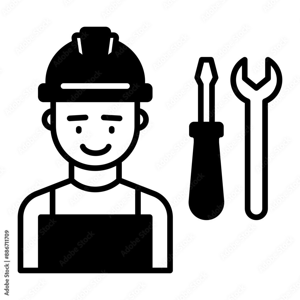 mechanic icon. black fill icon mechanic icon. black fill icon