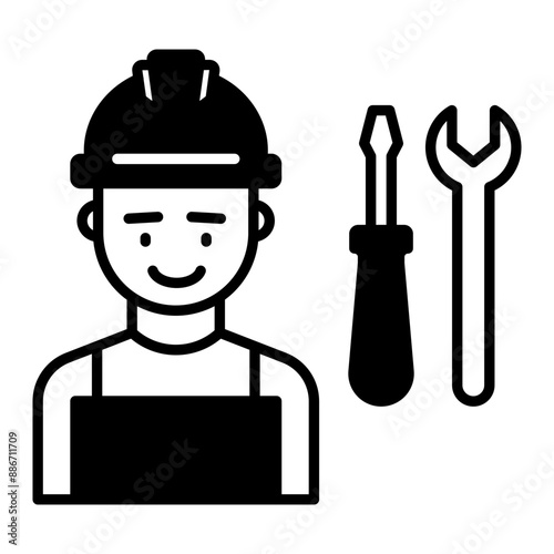mechanic icon. black fill icon