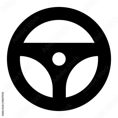 steering icon. black fill icon