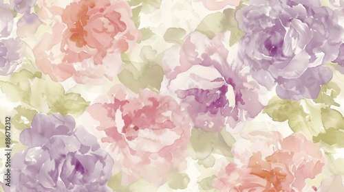 Delicate Watercolor Floral Background.