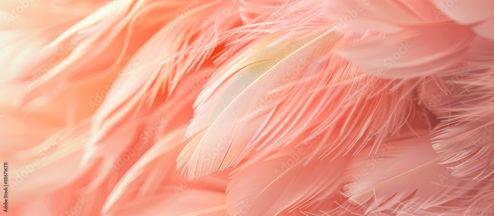 Peach pink wispy soft feathers create a beautiful and delicate background perfect for a spiritual invitation or advertisement with copy space image Peach pink wispy soft feathers create a beautiful and delicate background perfect for a spiritual invitation or advertisement with copy space image