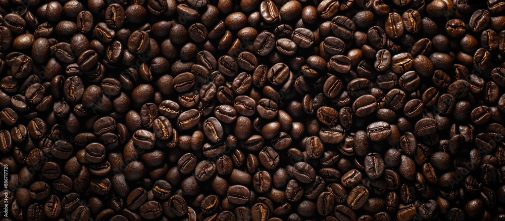 Roasted coffee beans can serve as a backdrop for a copy space image Roasted coffee beans can serve as a backdrop for a copy space image