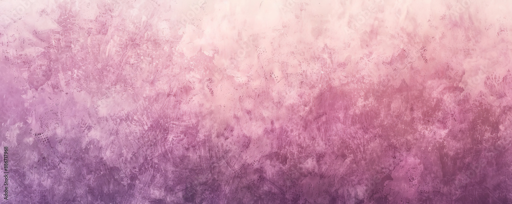 Fototapeta premium A grainy gradient banner background blending shades of soft pink and lavender, with a fine grainy