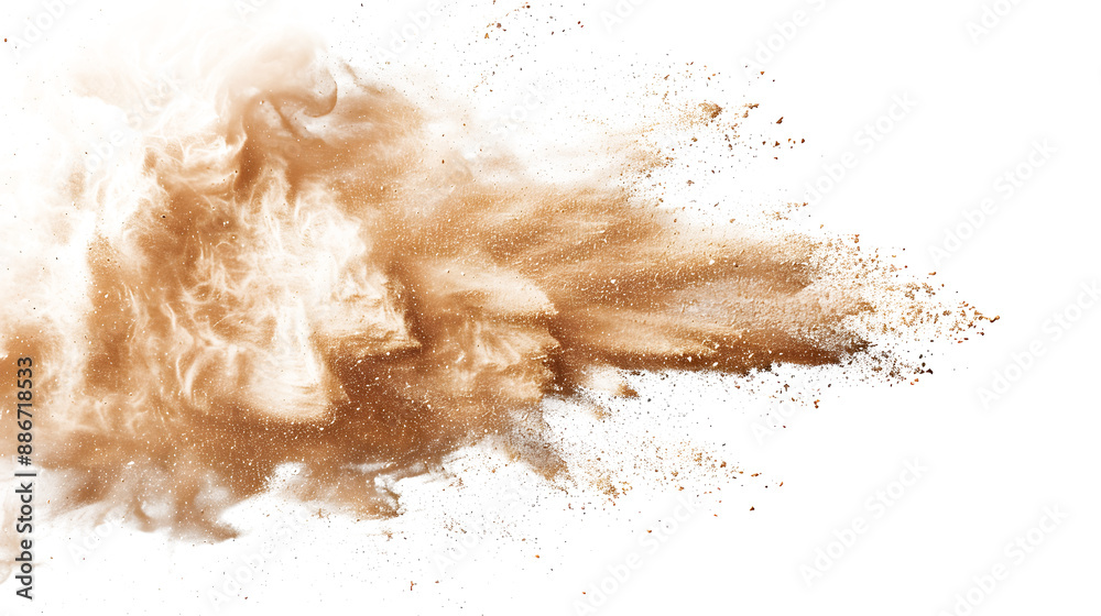 tan cloud of sand on white background tan cloud of sand on white background