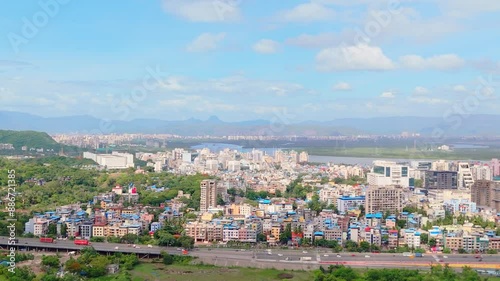 Aerial view of navi mumbai cityscape photo