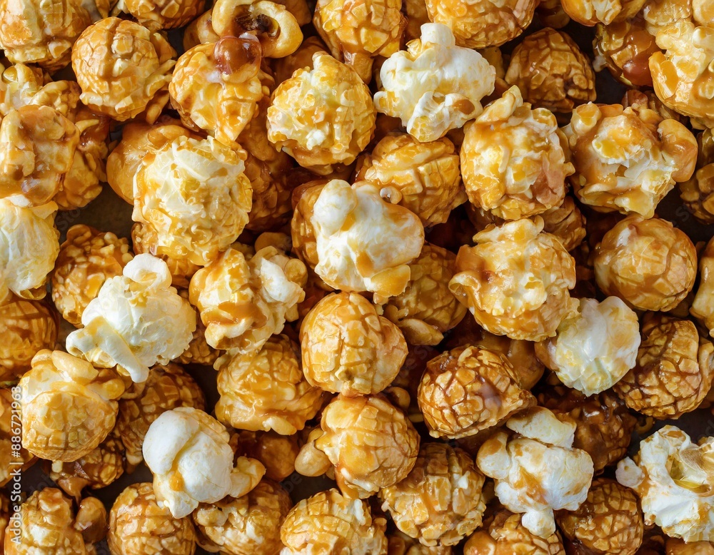 Karamell Popcorn Vollbild Draufsicht Karamell Popcorn Vollbild Draufsicht