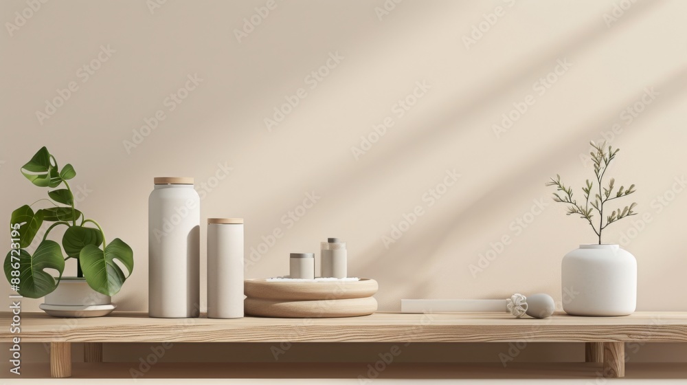 A minimalistic product stand displaying items with simplicity and elegance