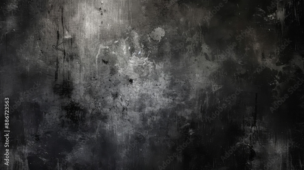 A grunge black background with rough textures and distressed effects A grunge black background with rough textures and distressed effects
