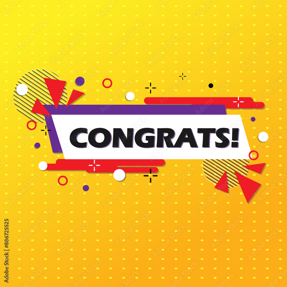 Fototapeta premium Congrats speech bubble banner for business marketing and advertising vector illustration banner for business marketing advertising