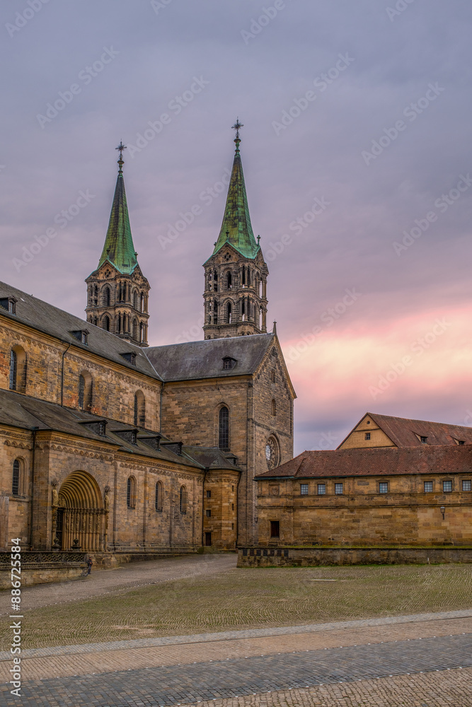View of the Bamberg Cathedral in Bavaria, Germany. View of the Bamberg Cathedral in Bavaria, Germany.