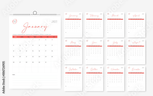 2025 minimal calendar design template