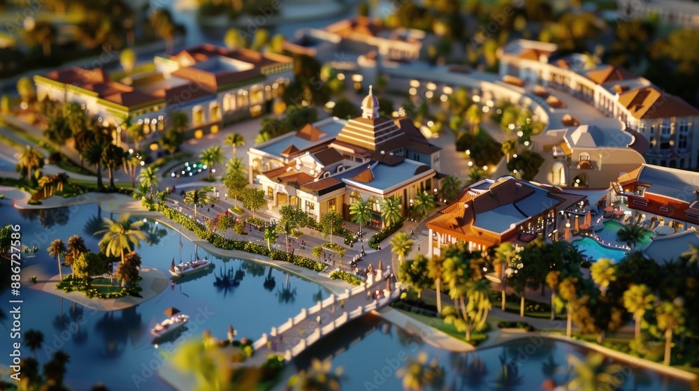 Fototapeta premium Tourist Resort Maquette Visualization