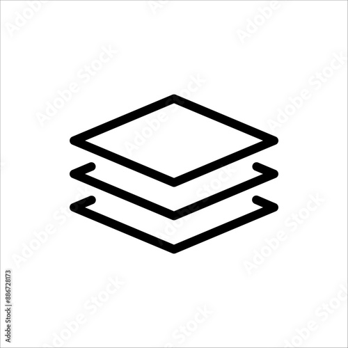 3 layers icon. For web design isolated on a white background, editable stroke vector illustration eps10.