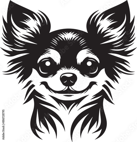 A cute Chihuahua, silhouette vector design