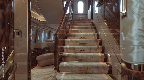 private jet bombardier challenger 604 staircase view