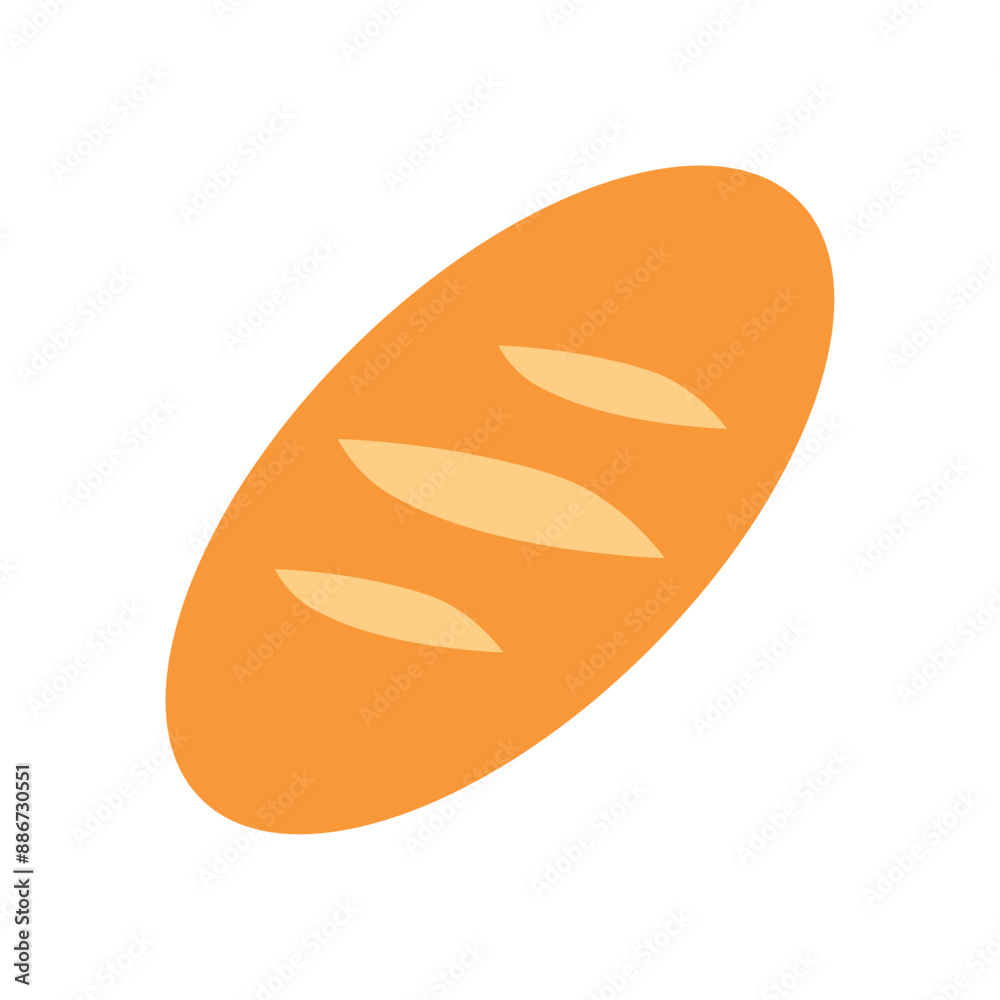 Loaf of bread isolated on white background Flat Vector illustration. French baguette icon. Concept of Bakery or Bread Prices. Healthy bread isolated on white background, traditional food sign symbol. Loaf of bread isolated on white background Flat Vector illustration. French baguette icon. Concept of Bakery or Bread Prices. Healthy bread isolated on white background, traditional food sign symbol.