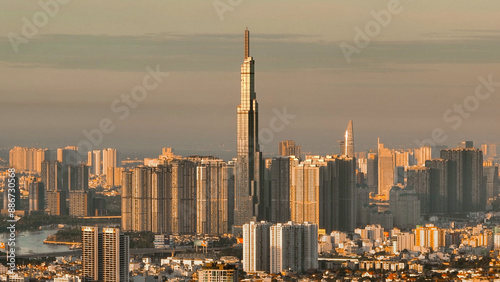 ho chi minh city skyline at sunrise