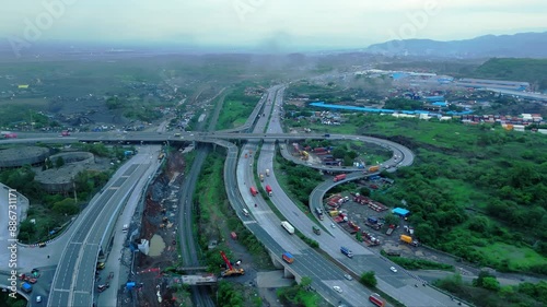 Navi mumbai city overpasses roads photo