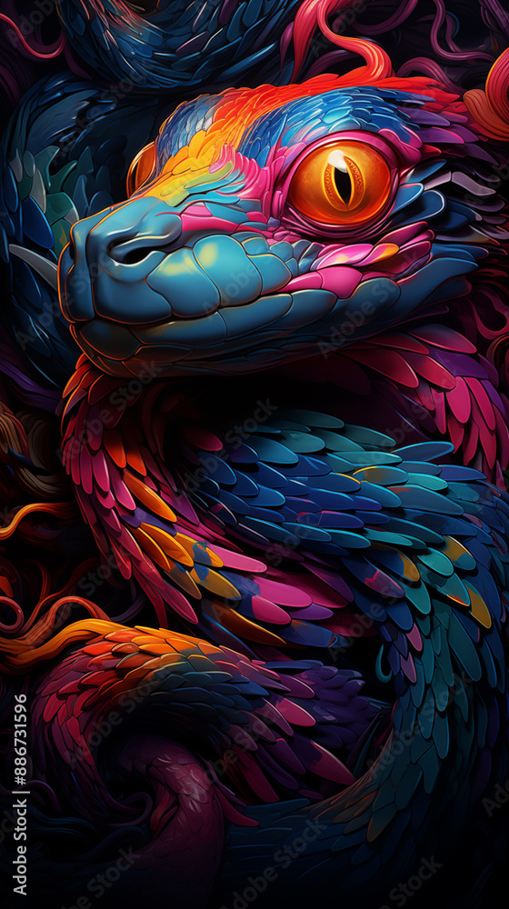 Illustration of snakes entwined Illustration of snakes entwined