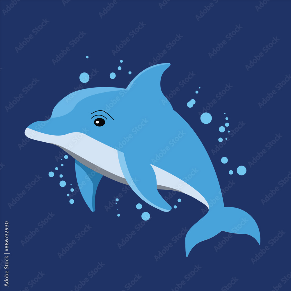 Obraz premium Dolphin animal cute cartoon isolated