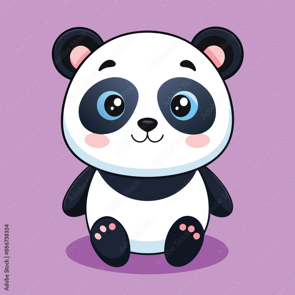 Naklejka premium Adorable Cute Panda Logo Design