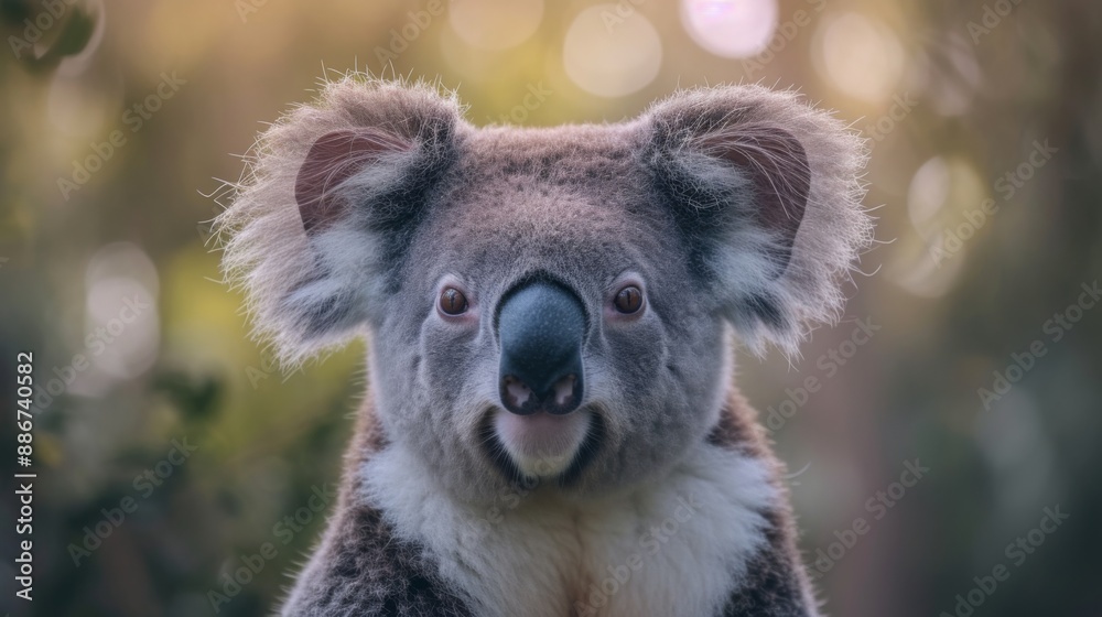 Fototapeta premium Male koala, with its fluffy ears, black nose