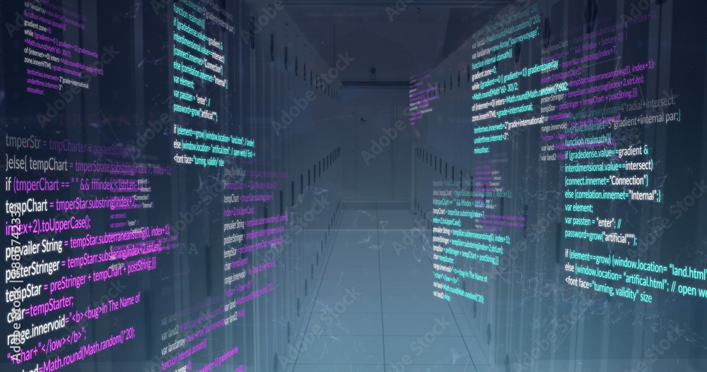 Image of data processing over computer servers Image of data processing over computer servers
