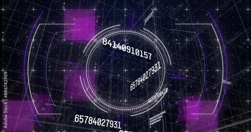 Obraz premium Image of financial data processing over scope scanning