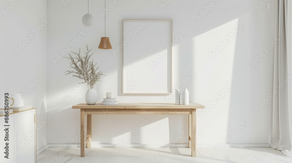 mockup frame in home interior background