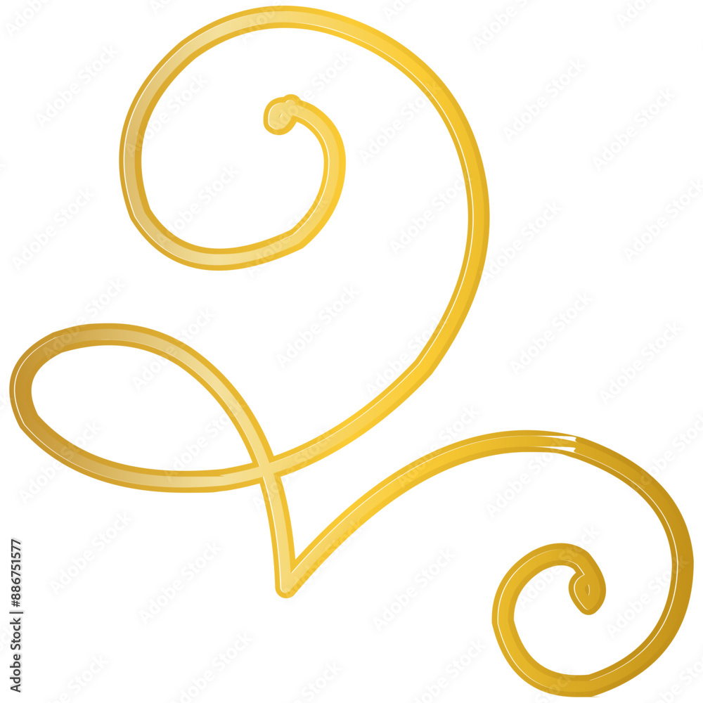 Gold Swirl Calliggraphic Element Gold Swirl Calliggraphic Element
