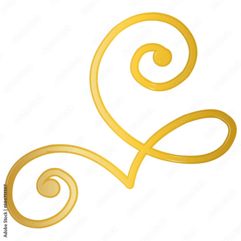 Gold Swirl Calliggraphic Element Gold Swirl Calliggraphic Element