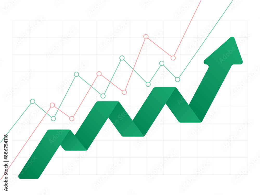 green bussiness arrow graph, stock market arrow pointing up, growing up, economic boom chart trending upwards, business profit, financial board rises green bussiness arrow graph, stock market arrow pointing up, growing up, economic boom chart trending upwards, business profit, financial board rises