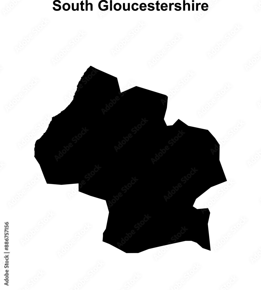 South Gloucestershire blank outline map