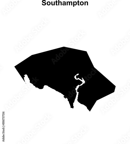 Southampton blank outline map