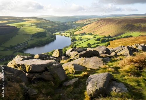 A view of the Peak District National Park in Derbyshire