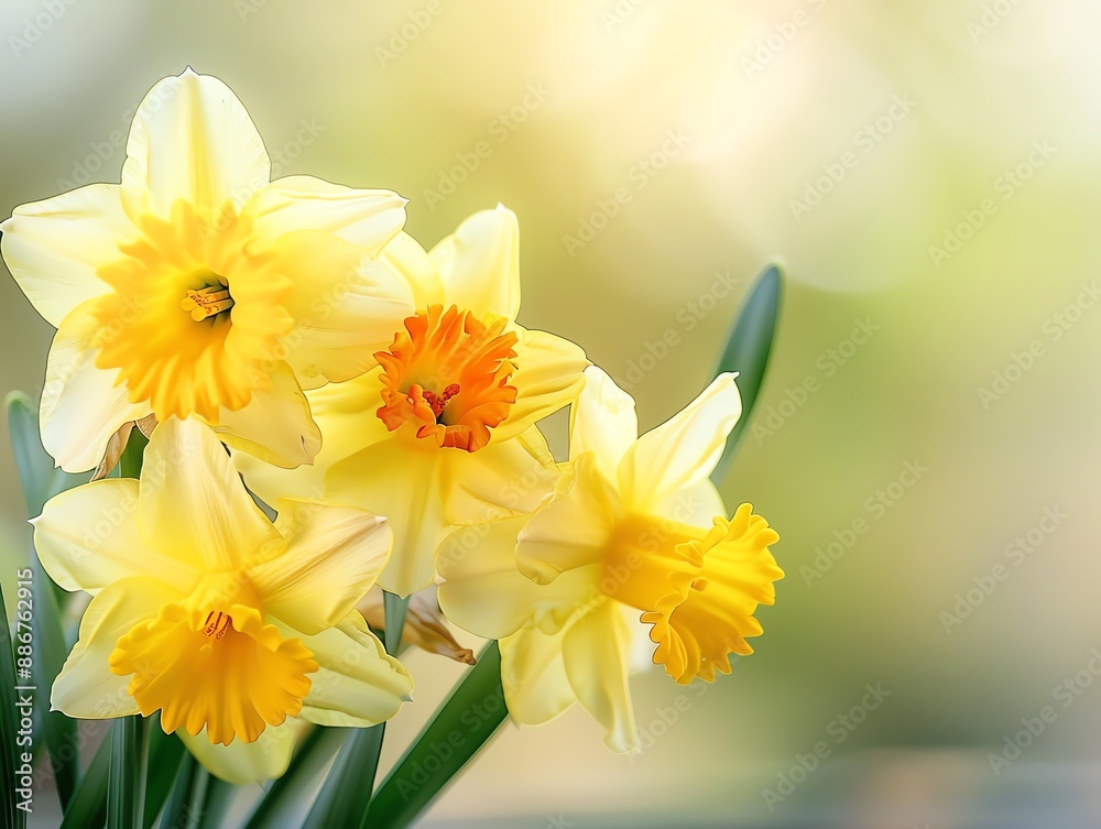 A close-up of a yellow daffodil with a soft background, captured with a Canon EOS 6D Mark II, 100mm macro lens, f/2 A close-up of a yellow daffodil with a soft background, captured with a Canon EOS 6D Mark II, 100mm macro lens, f/2