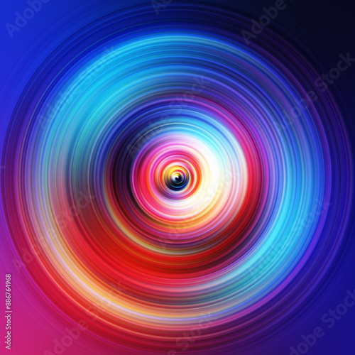 Colorful radial motion effect. Abstract rounded background. Color curves and sphere. Multi color gradient rings and circles wallpaper. Colored texture backdrop and banner.