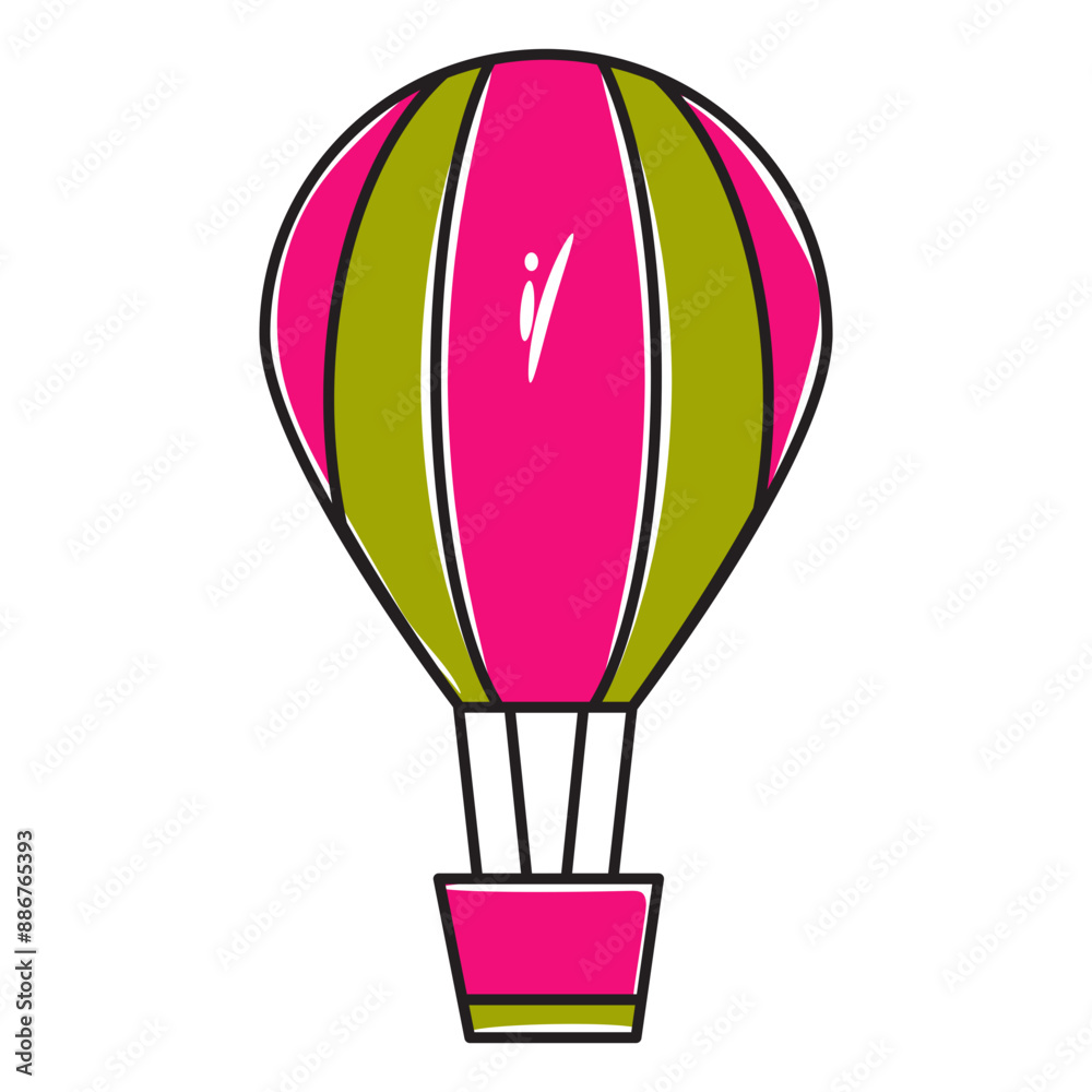 Fototapeta premium air balloon style hand drawn. vector illustration