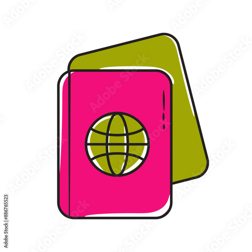 Pasport style hand drawn. vector illustration 