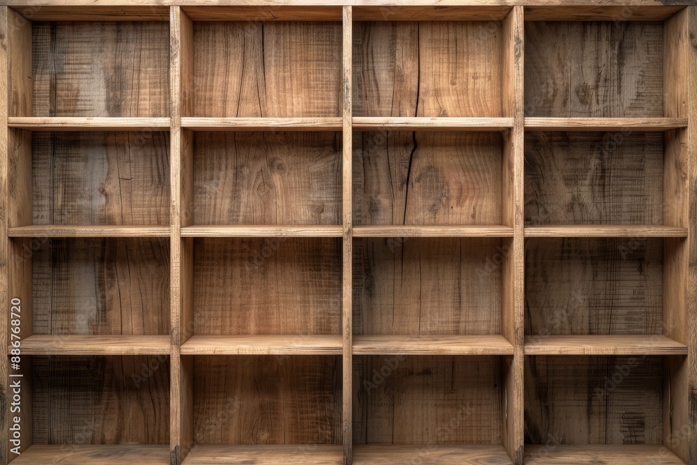 Wooden empty shelves, rustic wooden shelves for storage or display, wooden background perfect for home decor, organization or retail. Wooden empty shelves, rustic wooden shelves for storage or display, wooden background perfect for home decor, organization or retail.