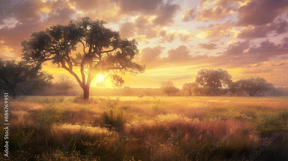 Dawn in the savannah when the sun rises picture Dawn in the savannah when the sun rises picture