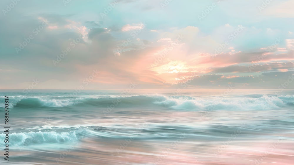 Naklejka premium Dawn against the backdrop of the ocean img