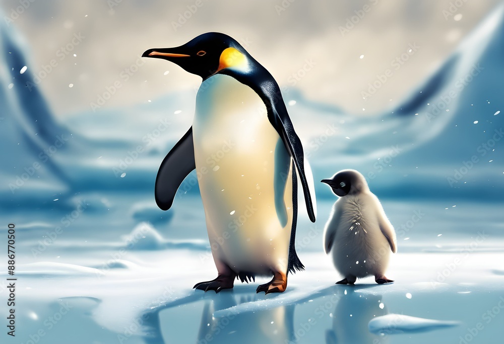 Fototapeta premium emperor penguin in polar regions