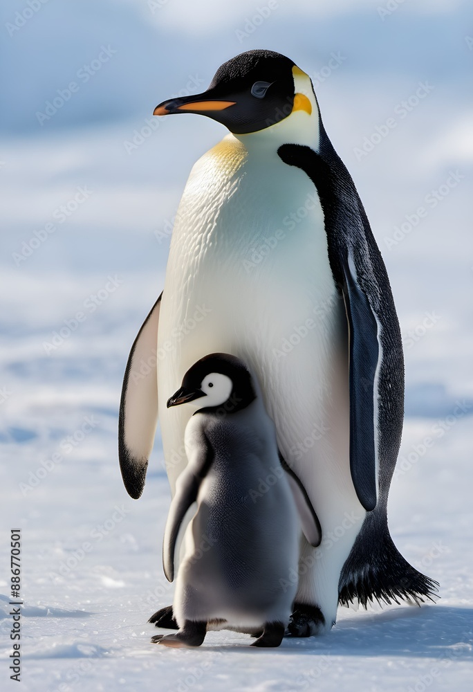 Obraz premium emperor penguin in polar regions