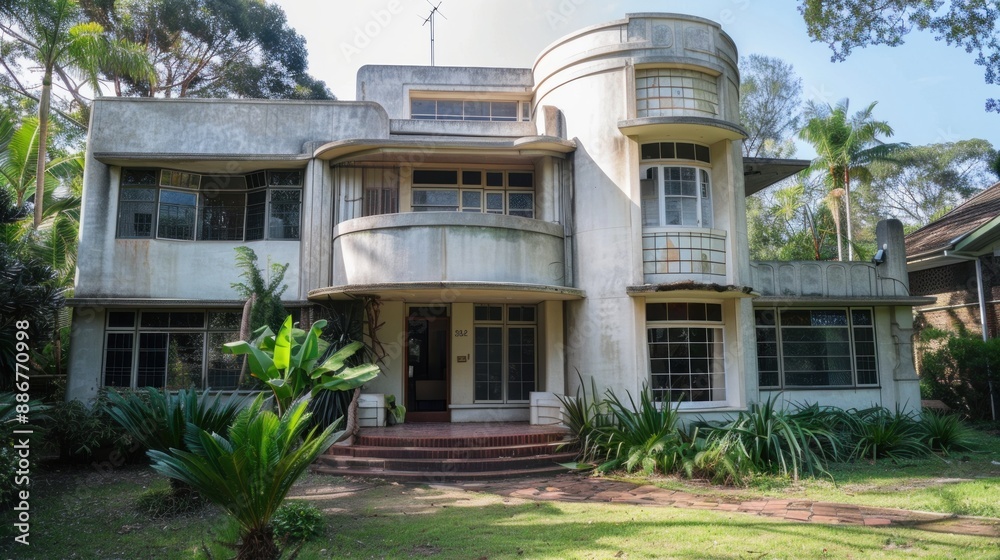 Naklejka premium Art Deco Style House Facade.