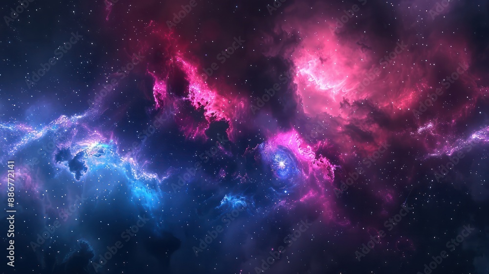 © Johannes - Beautiful colorful galaxy clouds nebula background wallpaper, space and cosmos or astronomy concept, supernova, night stars hd