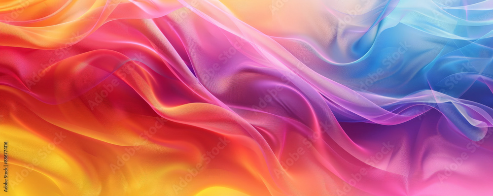 A bright and energetic rainbow gradient wave background with bold, flowing lines and a seamless A bright and energetic rainbow gradient wave background with bold, flowing lines and a seamless
