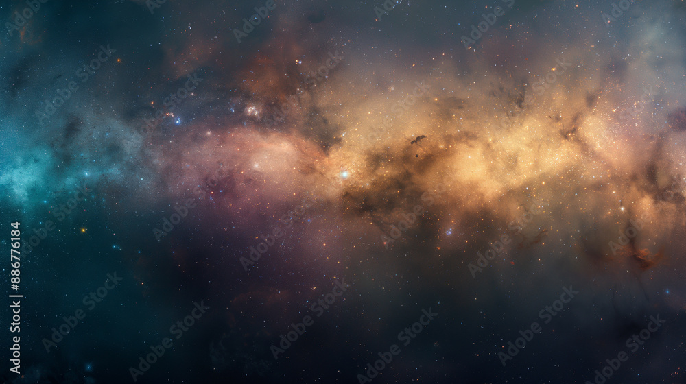 Naklejka premium A starry sky with a blue background