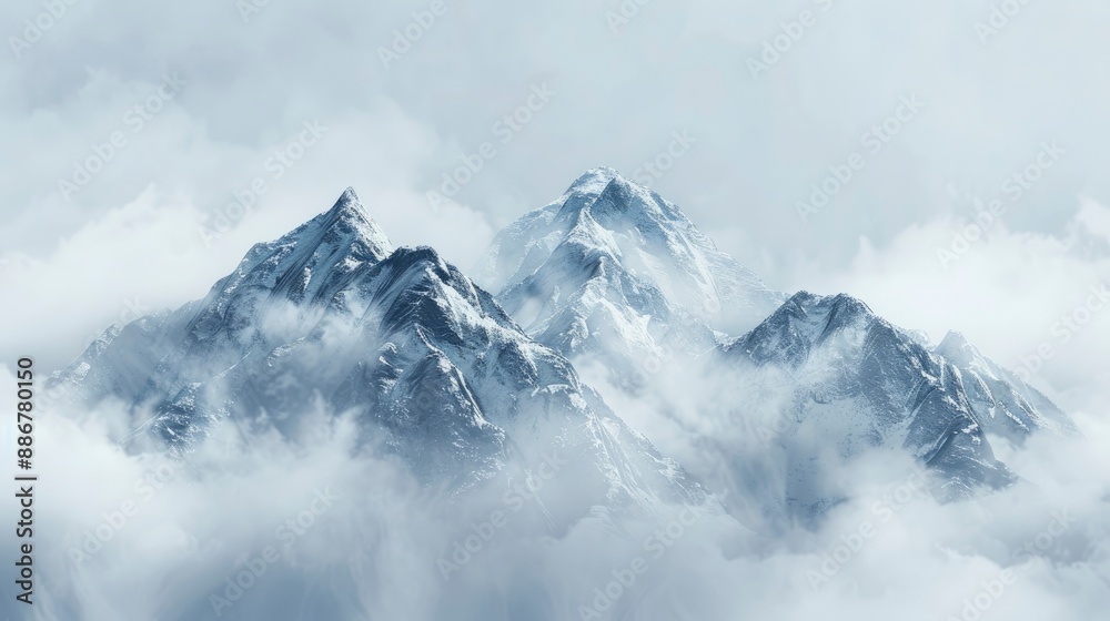 mountain covering with clouds background - generative ai mountain covering with clouds background - generative ai